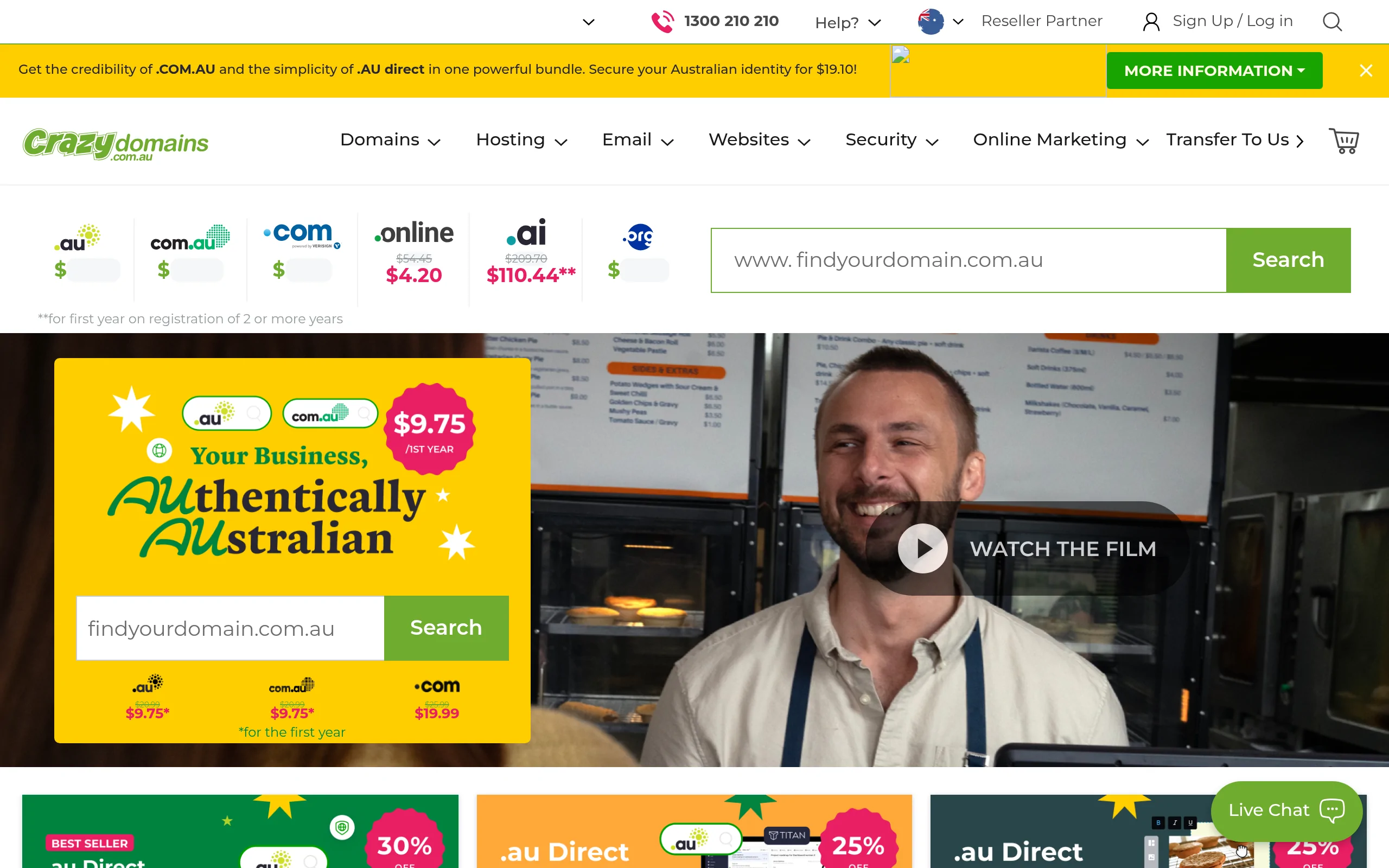 Crazydomains Interface